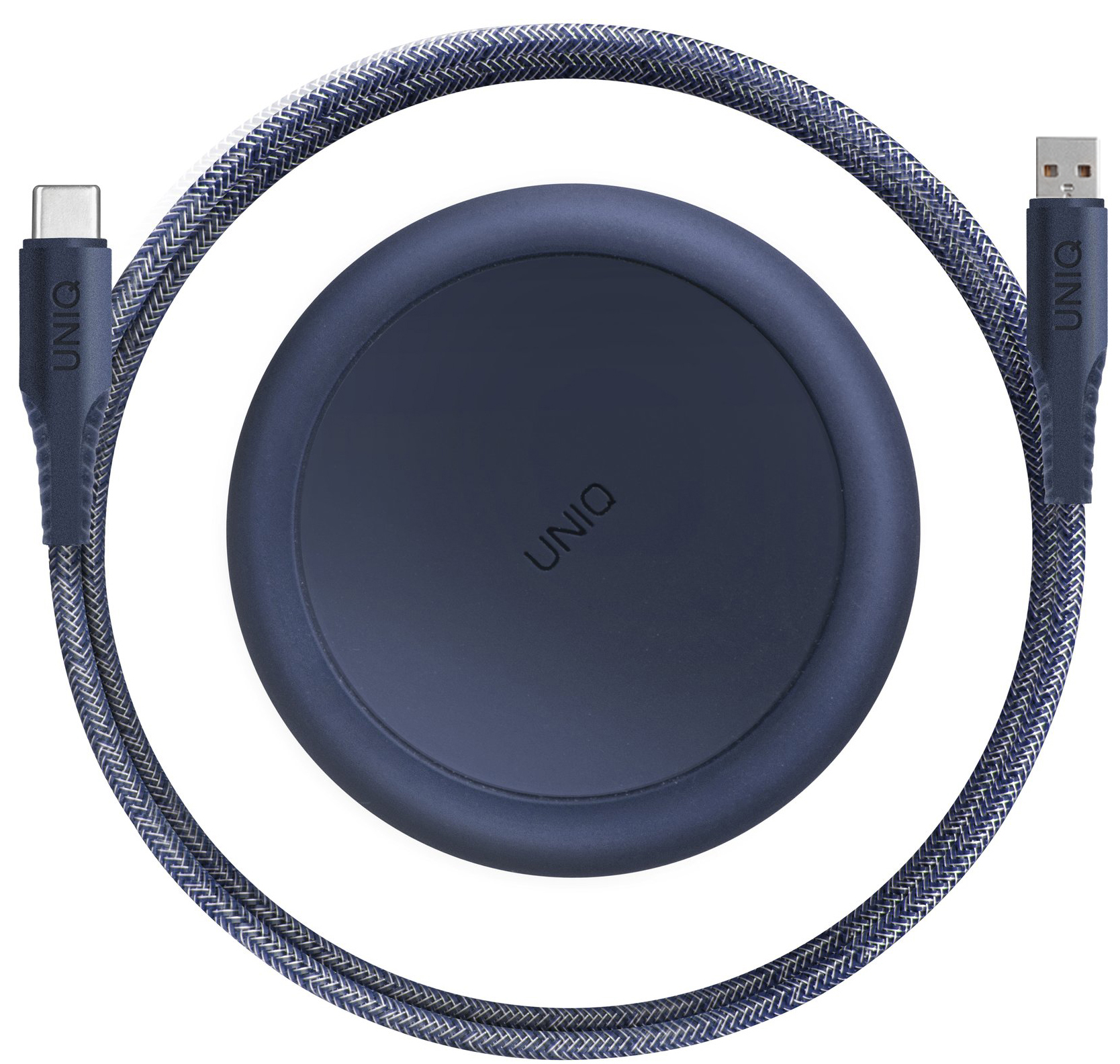 Cablu Date si Incarcare USB-A - USB-C UNIQ Halo, 18W, 1.2m, Bleumarin