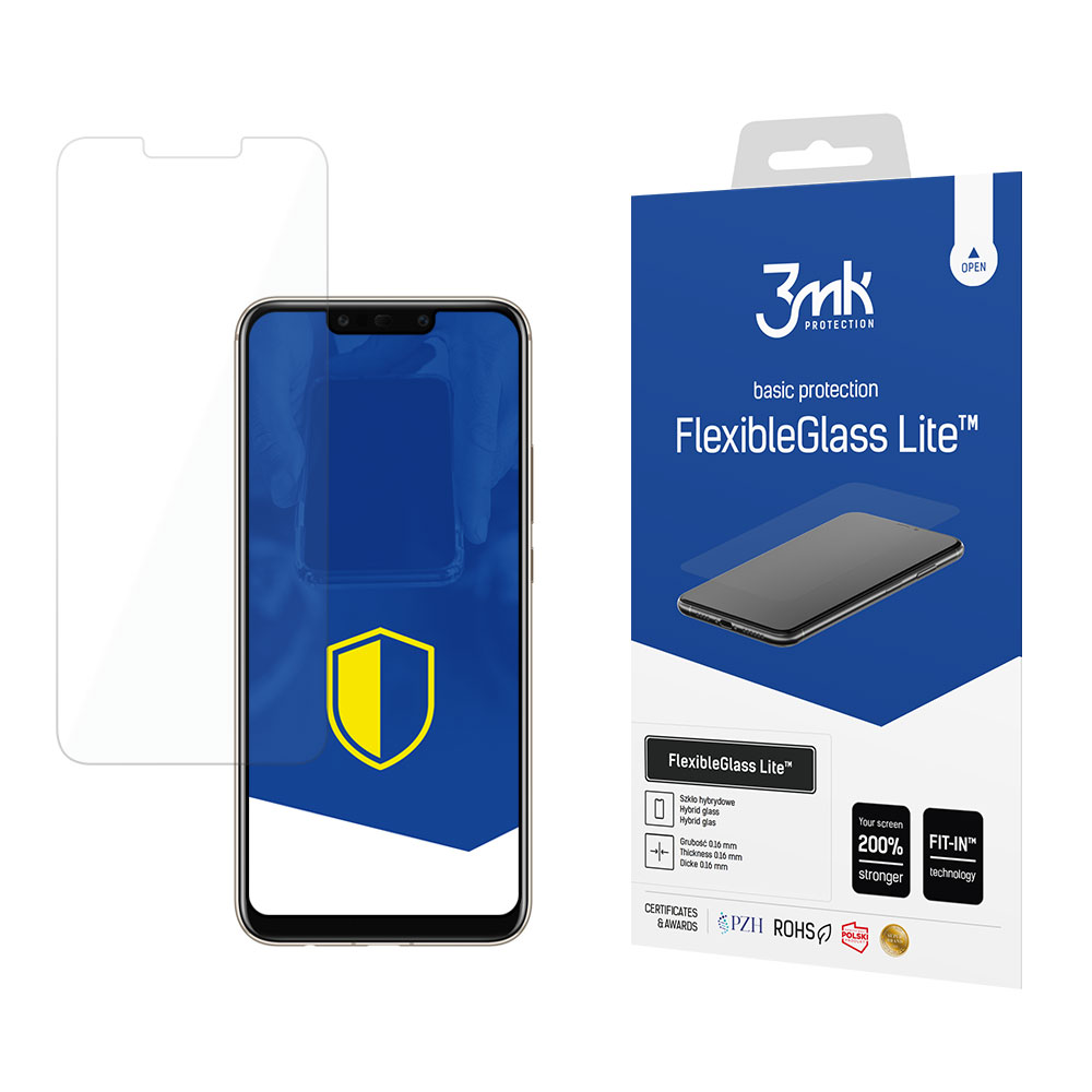 Folie de protectie Ecran 3MK FlexibleGlass Lite pentru Huawei Mate 20 Lite, Sticla Flexibila, Full Glue