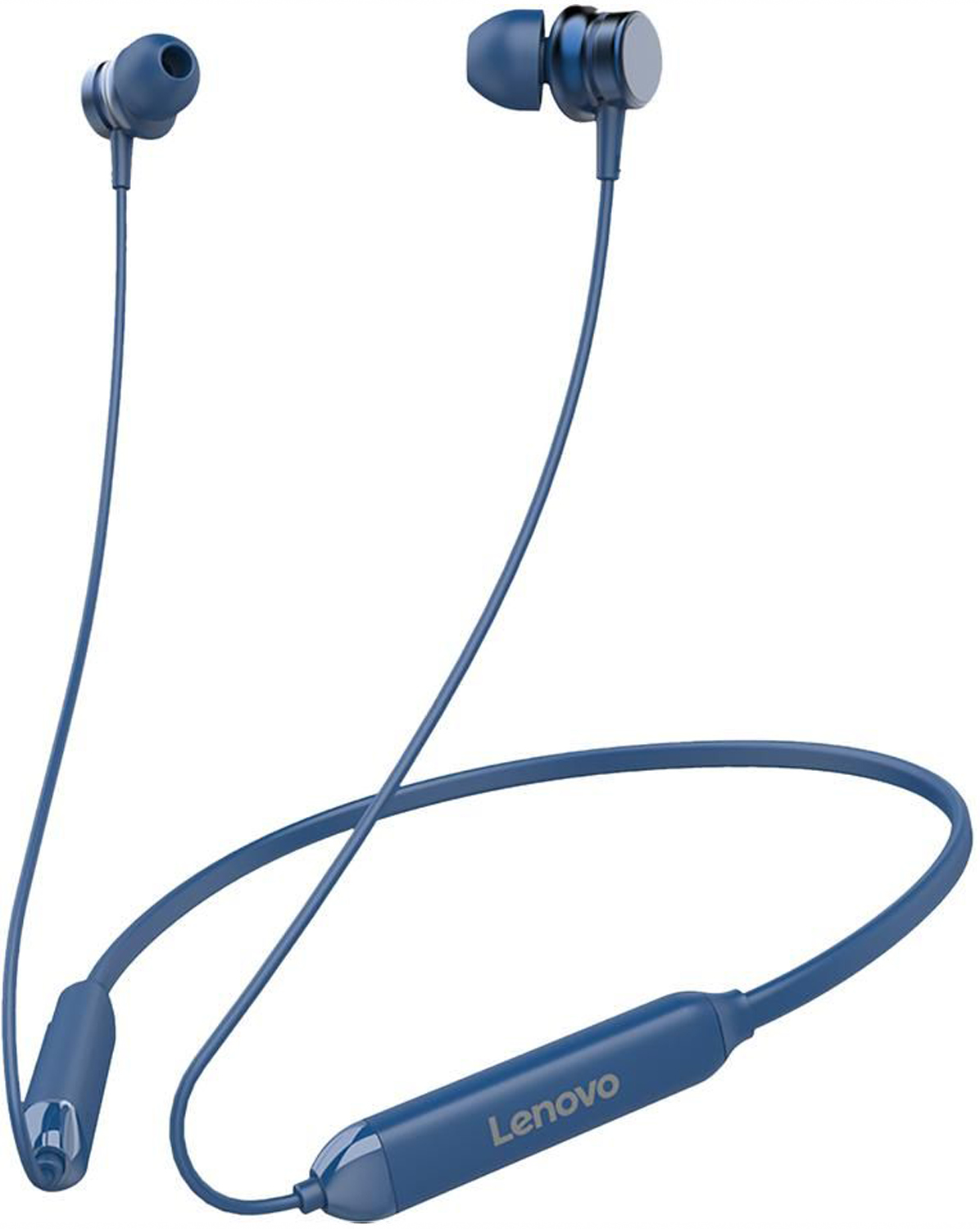 Casti Bluetooth Lenovo HE15, Wireless, Cu microfon, In-Ear, Sport, Albastre