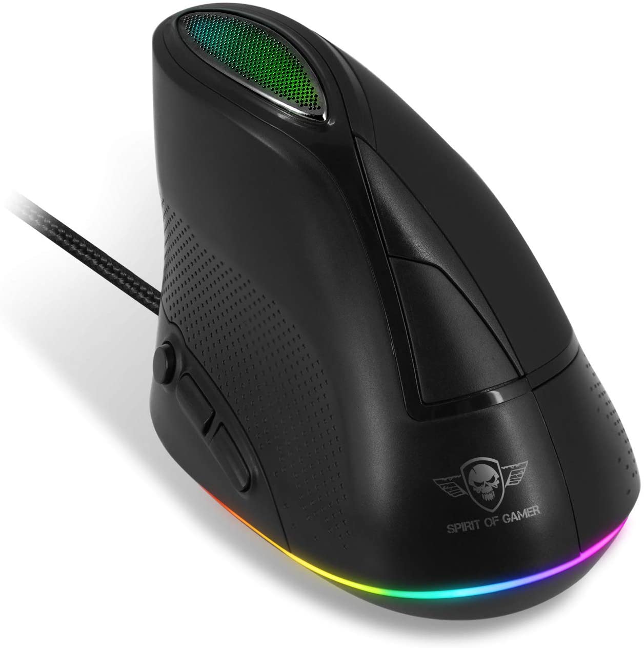 Mouse Wired USB Spirit of Gamer ELITE-M60, Gaming, 6500 DPI, RGB, LED, 1.8m, Negru 