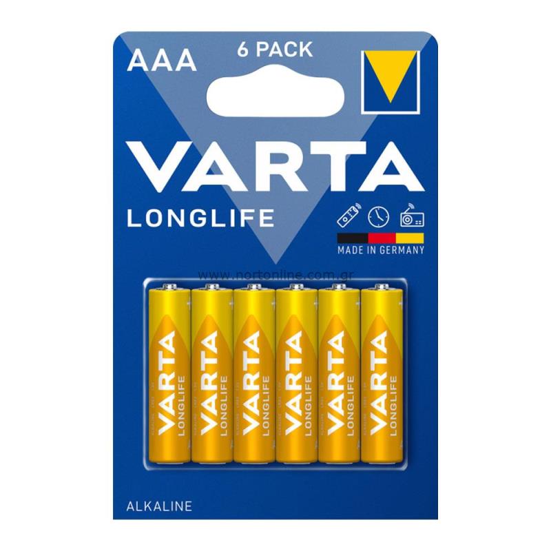 Baterie Varta Longlife 4103, AAA / LR03 / 1.5V, Set 6 bucati 