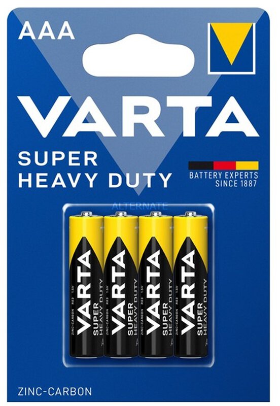 Baterie Varta Super Heavy Duty 2003, AAA/ R03 / 1.5V, Set 4 bucati 02003101414