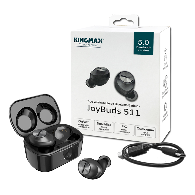 Handsfree Casti Bluetooth Kingmax JoyBuds 511, IPX7, Negru K-KMJB511DG 