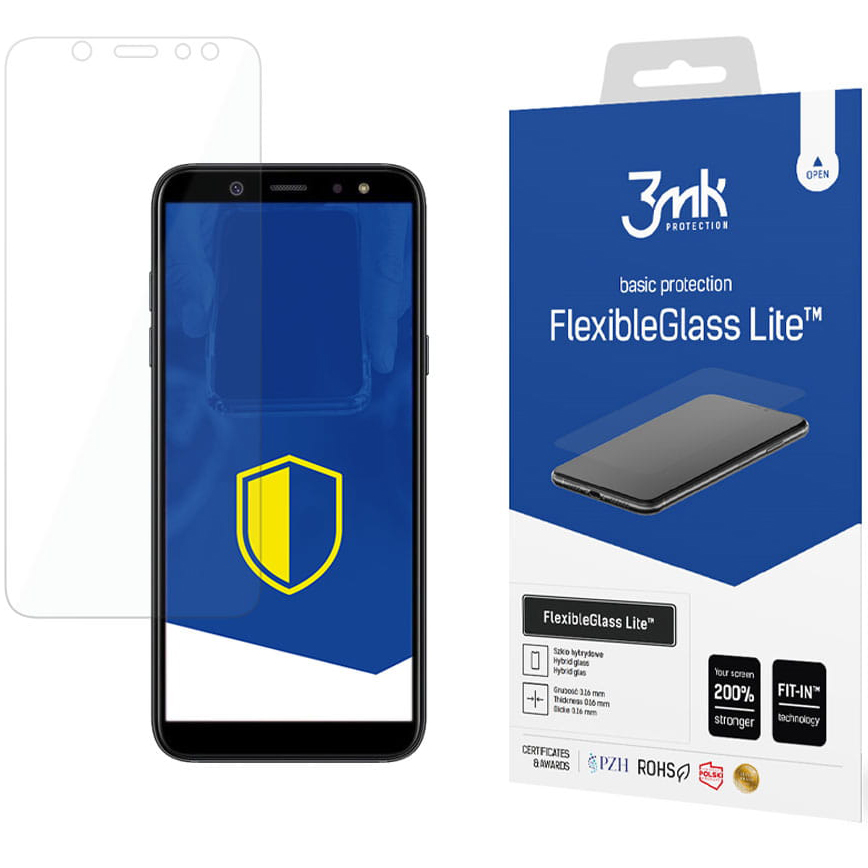Folie Protectie Ecran 3MK pentru Samsung Galaxy A6 (2018) A600, Sticla Flexibila, Full Glue, Lite, 0.16mm 