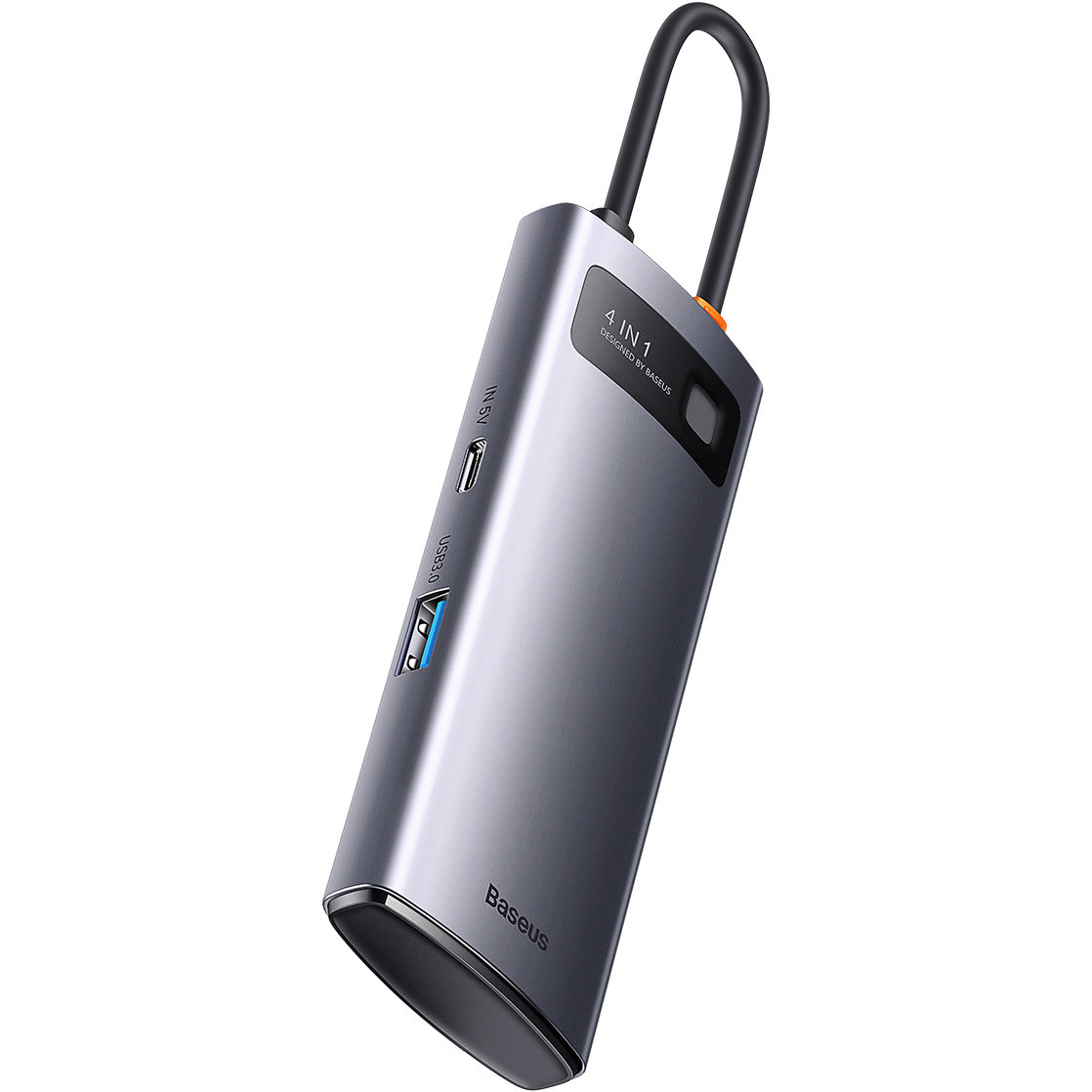 Hub USB Type-C Baseus Metal Gleam, USB 3.0 x 4, Gri WKWG070013 