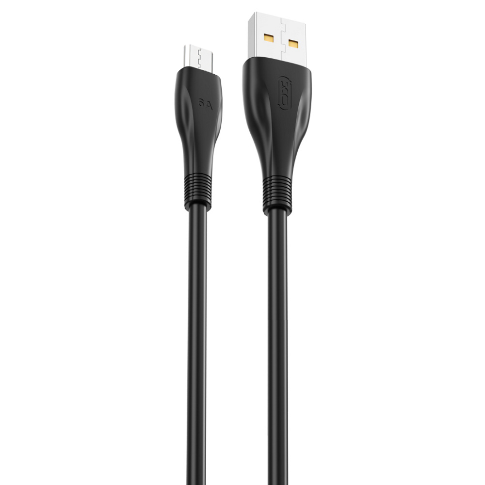 Cablu Date si Incarcare USB la MicroUSB XO Design NB185, 1 m, 6A, Negru 