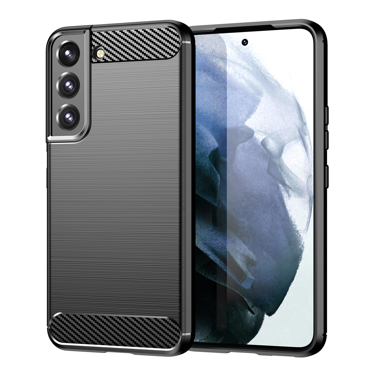 Husa TPU OEM Carbon pentru Samsung Galaxy S23, Neagra 