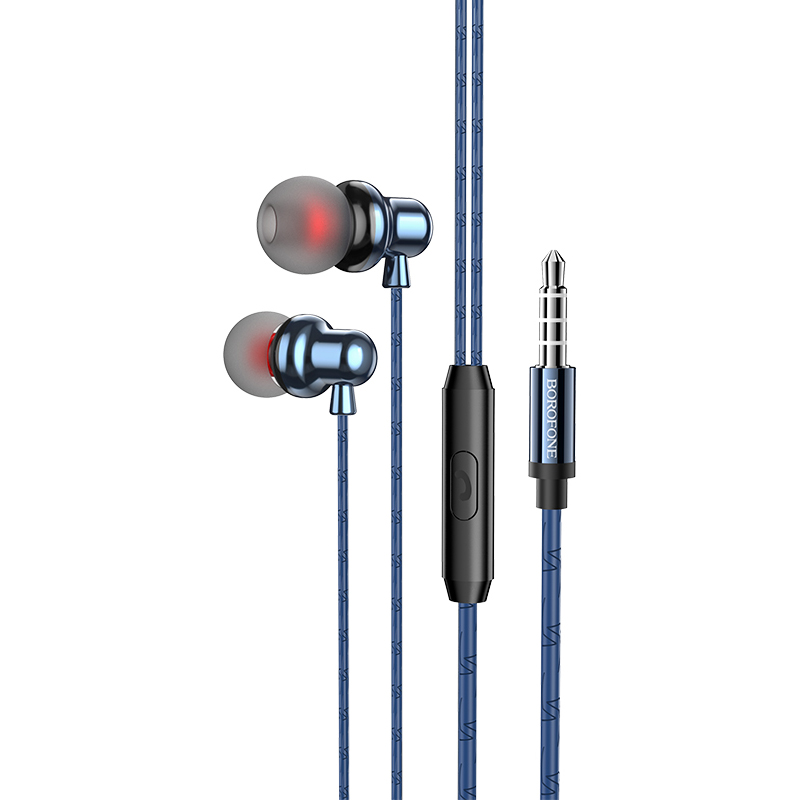 Handsfree Casti In-Ear Borofone BM65 Sole, Cu microfon, 3.5 mm, Bleumarin 