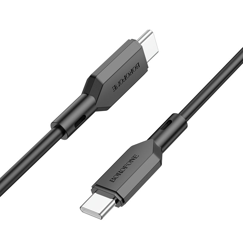 Cablu Date si Incarcare USB Type-C la USB Type-C Borofone BX70, 1 m, 3A, 60W, Negru 