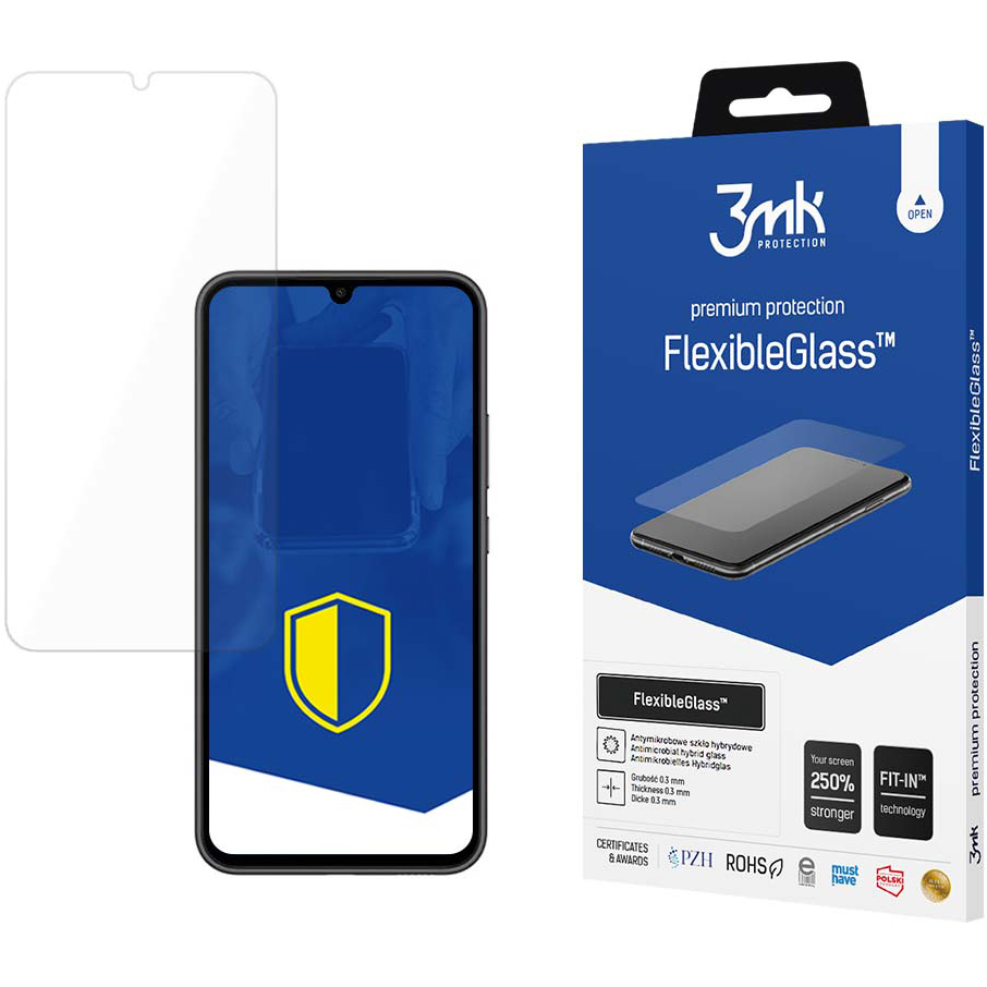 Folie de protectie Ecran 3MK FlexibleGlass pentru Samsung Galaxy A34 A346, Sticla Flexibila, Full Glue 
