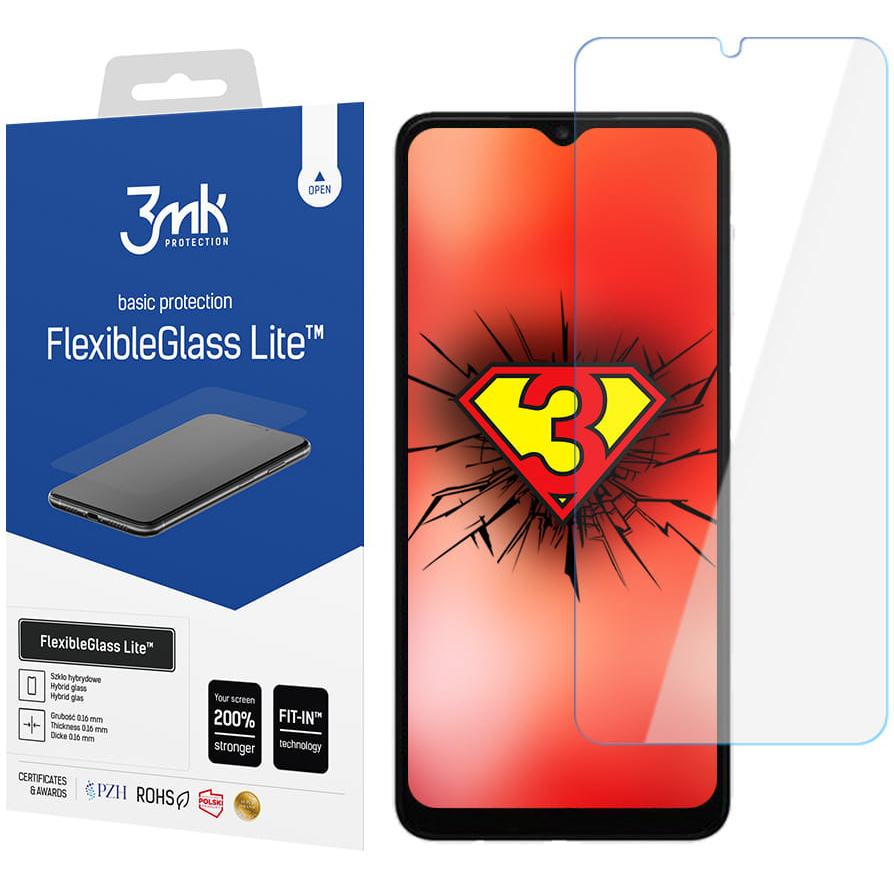 Folie de protectie Ecran 3MK FlexibleGlass Lite pentru Samsung Galaxy A04s A047, Sticla Flexibila, Full Glue 