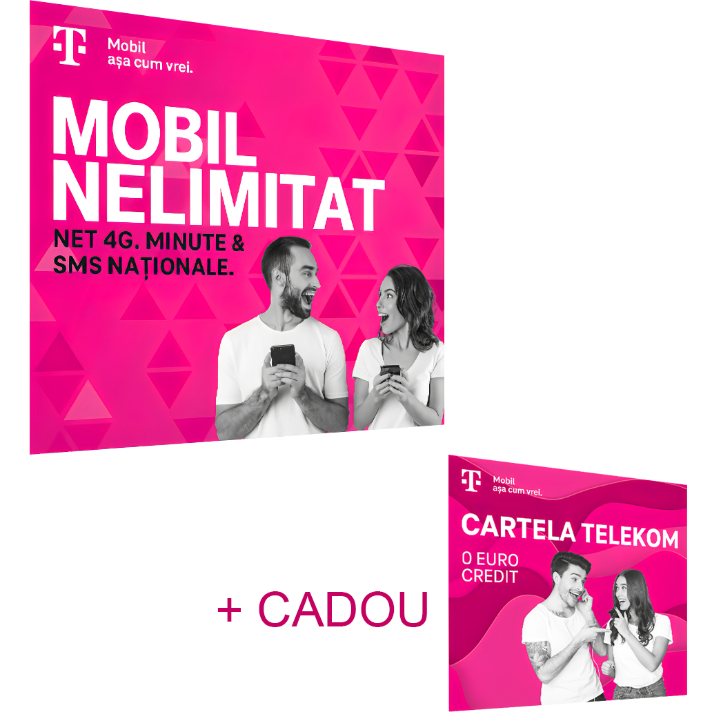 Cartela SIM PrePay Telekom Mobil Nelimitat + Cadou Cartela Reincarcabila